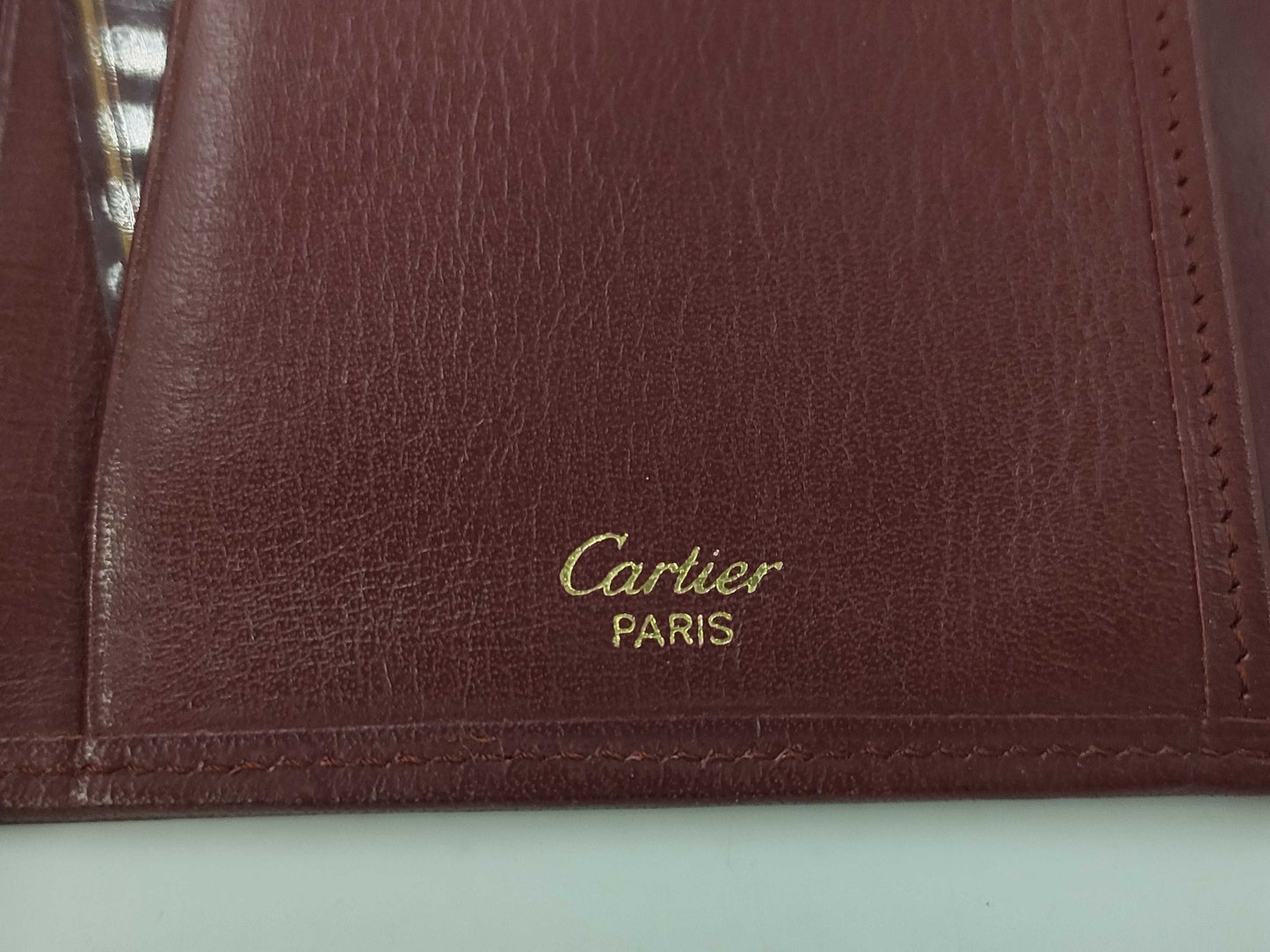 Cartier Must Line Leather Tri-fold Wallet Bordeaux