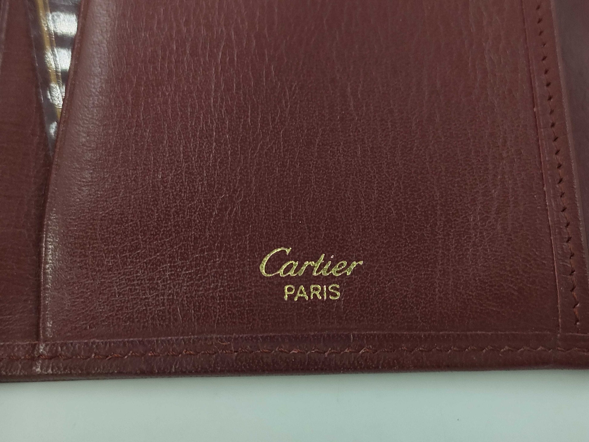 Cartier Must Line Leather Tri-fold Wallet Bordeaux