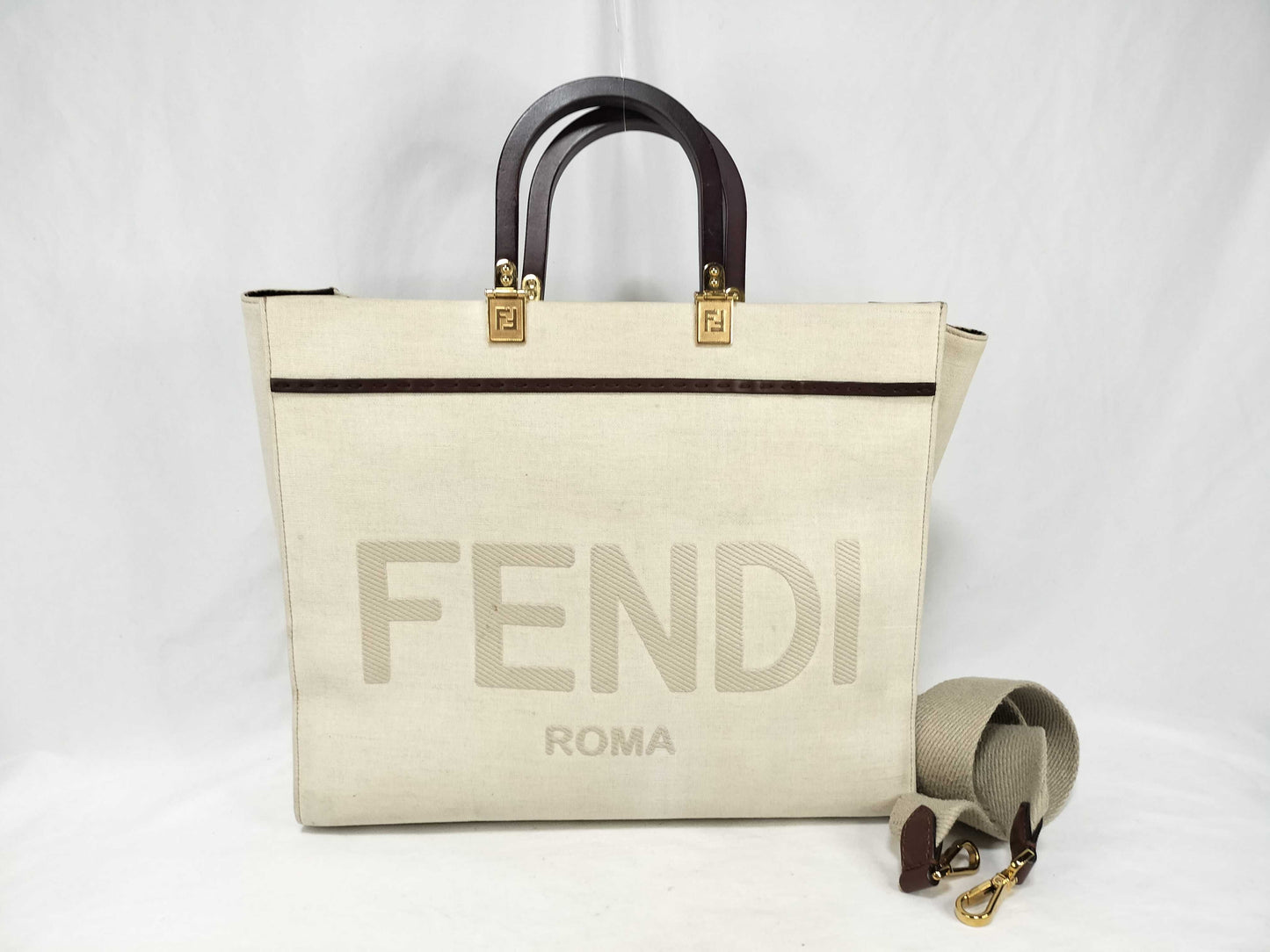 FENDI FENDI Sunshine Canvas Tote Bag Tote Bag