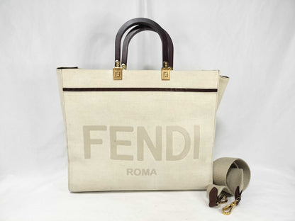 FENDI FENDI Sunshine Canvas Tote Bag Tote Bag