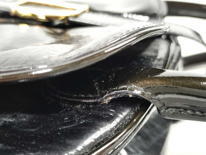 Dior Dior Patent Double Saddle Bag with Gold Hardware Handbag