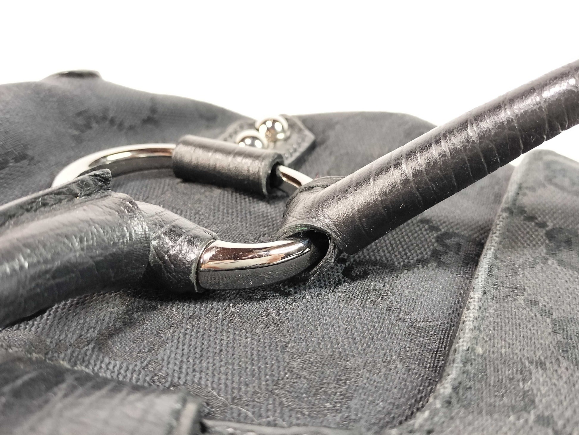 GUCCI GG Canvas Horsebit Tote Bag Handbag