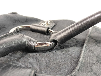 GUCCI GG Canvas Horsebit Tote Bag Handbag