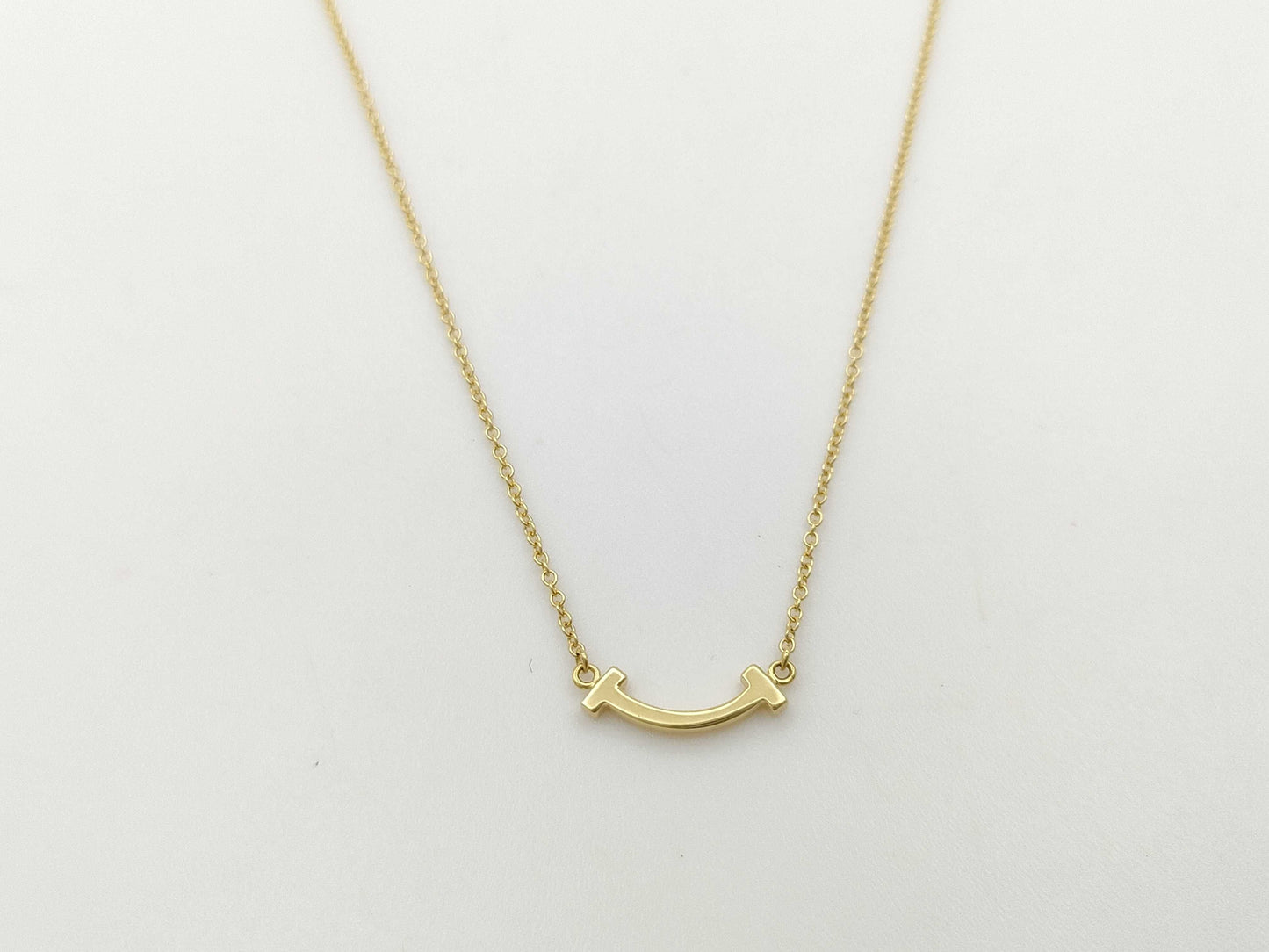 Tiffany & Co. T Smile Mini YG Au750 2.3g Necklace 