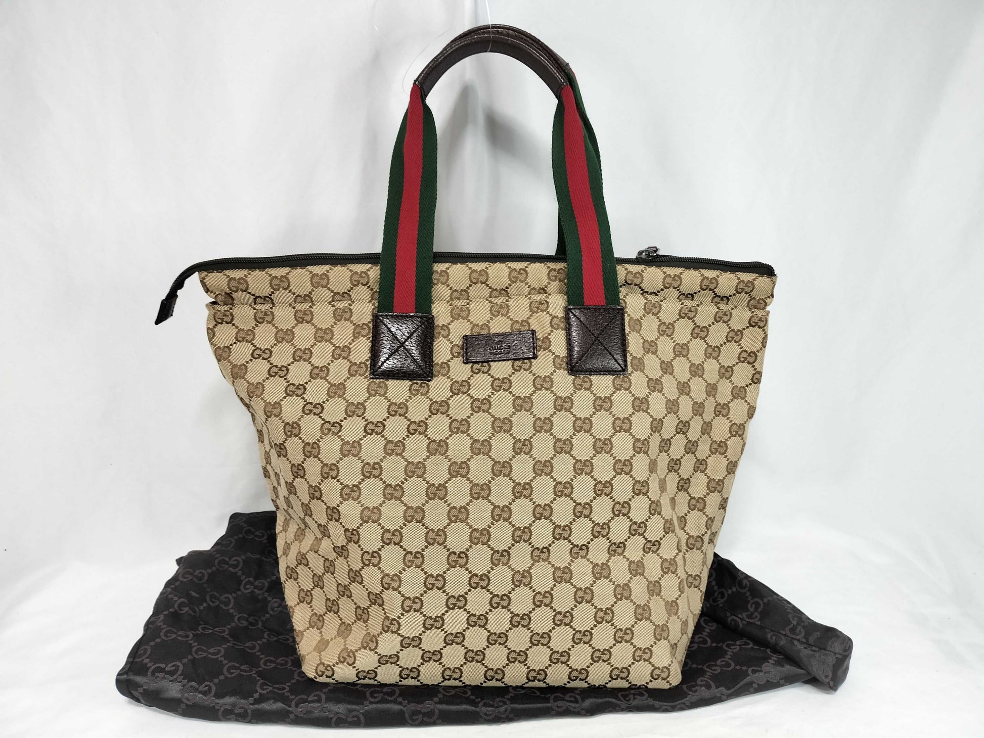 GUCCI GG Canvas Sherry Line Tote Bag