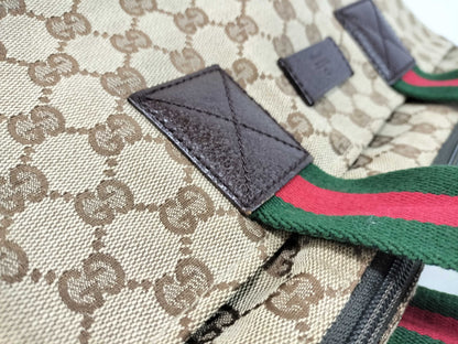 GUCCI GG Canvas Sherry Line Tote Bag