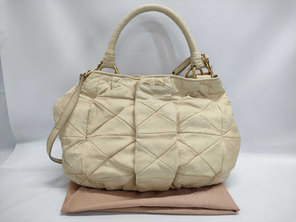 Miu Miu Miu Matelasse Leather 2-Way Tote Bag