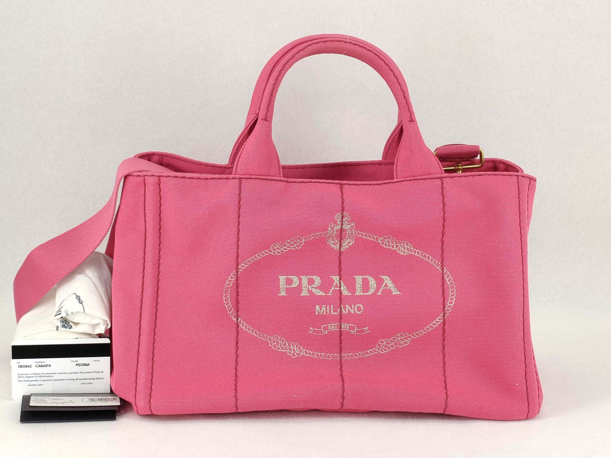 PRADA PRADA Canapa 2-Way Handbag with Shoulder Strap