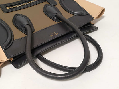 CELINE Luggage Handbag Micro Shopper Tricolor Handbag