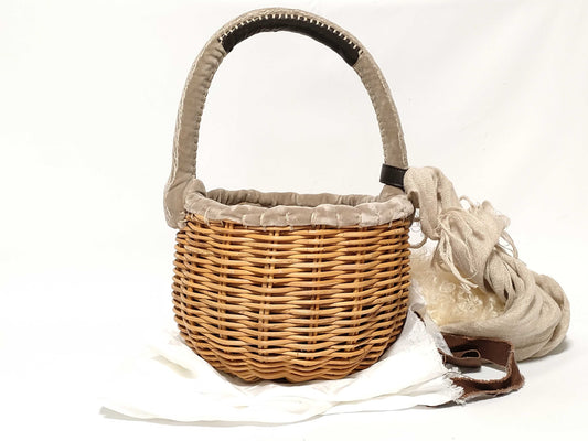 Other Evagos Rabbit Fur Basket Bag Brown Handbag