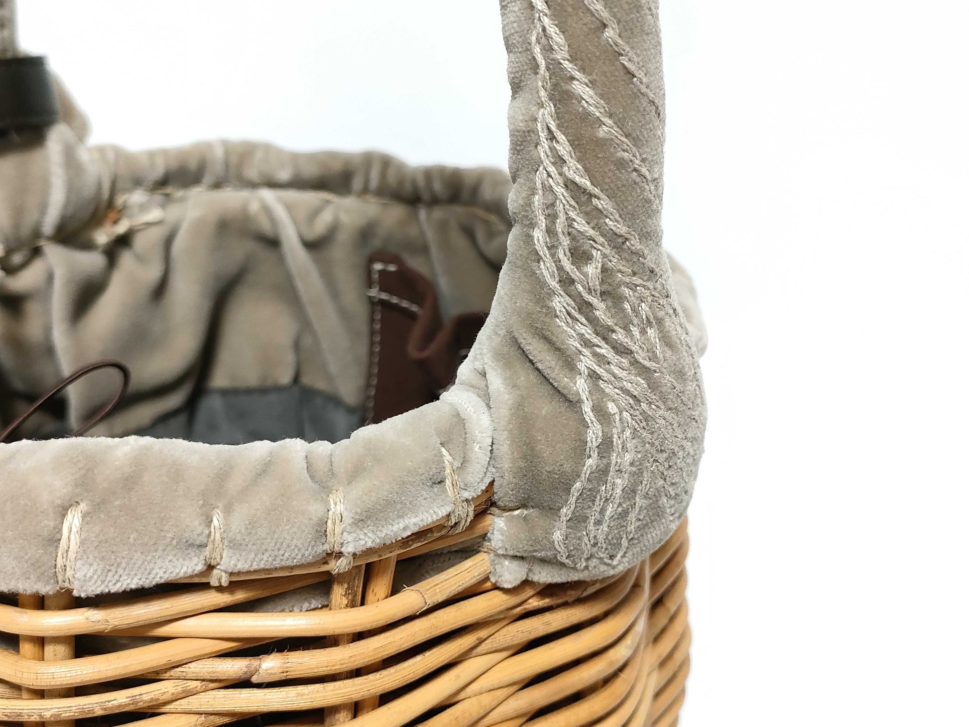 Other Evagos Rabbit Fur Basket Bag Brown Handbag