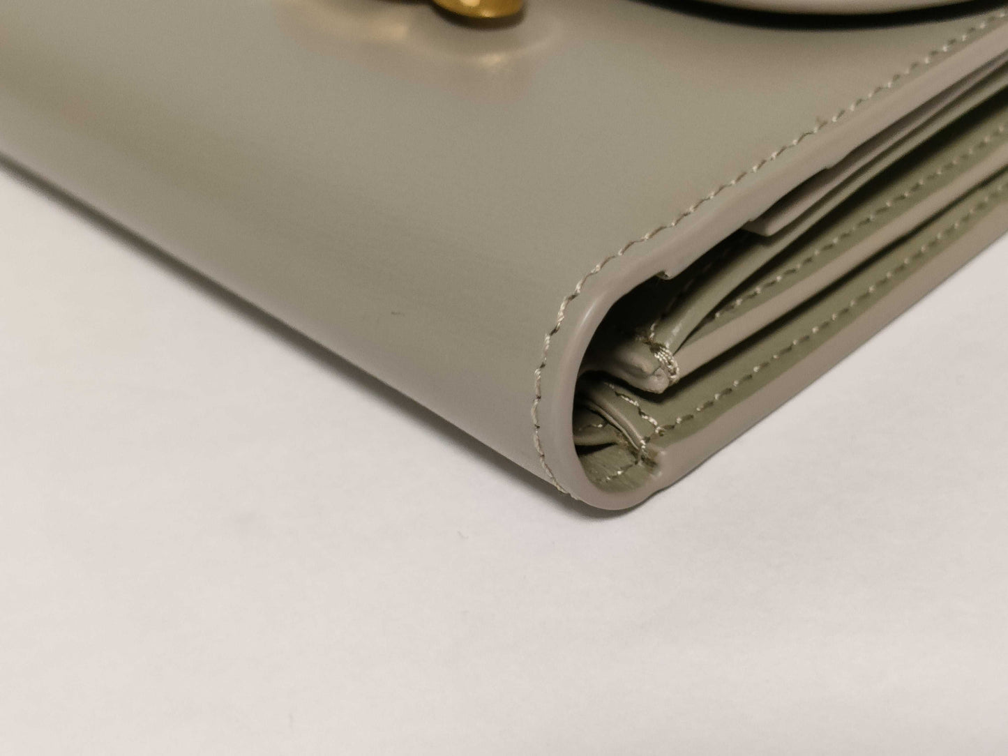 CELINE Triomphe Tri-fold Compact Wallet in Green