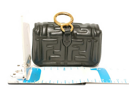 FENDI Nano Baguette Charm Leather Black 7AR844 Charm