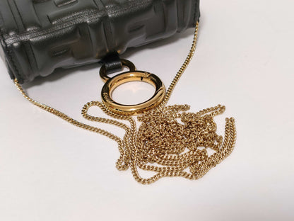 FENDI Nano Baguette Charm Leather Black 7AR844 Charm