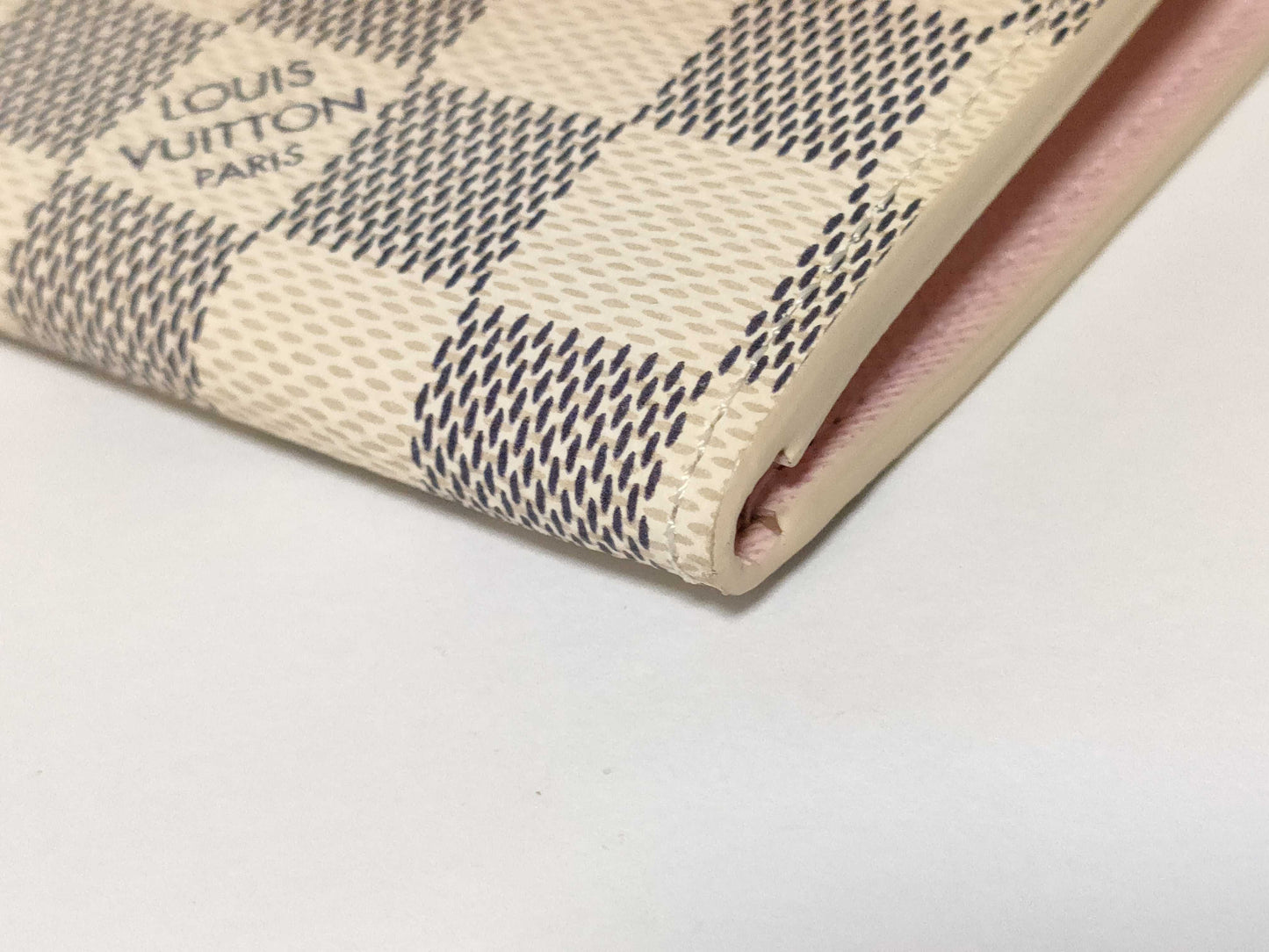 LOUIS VUITTON Damier Azur Portefeuille Emilie Damier Azur Rose Ballerine Wallet N41625