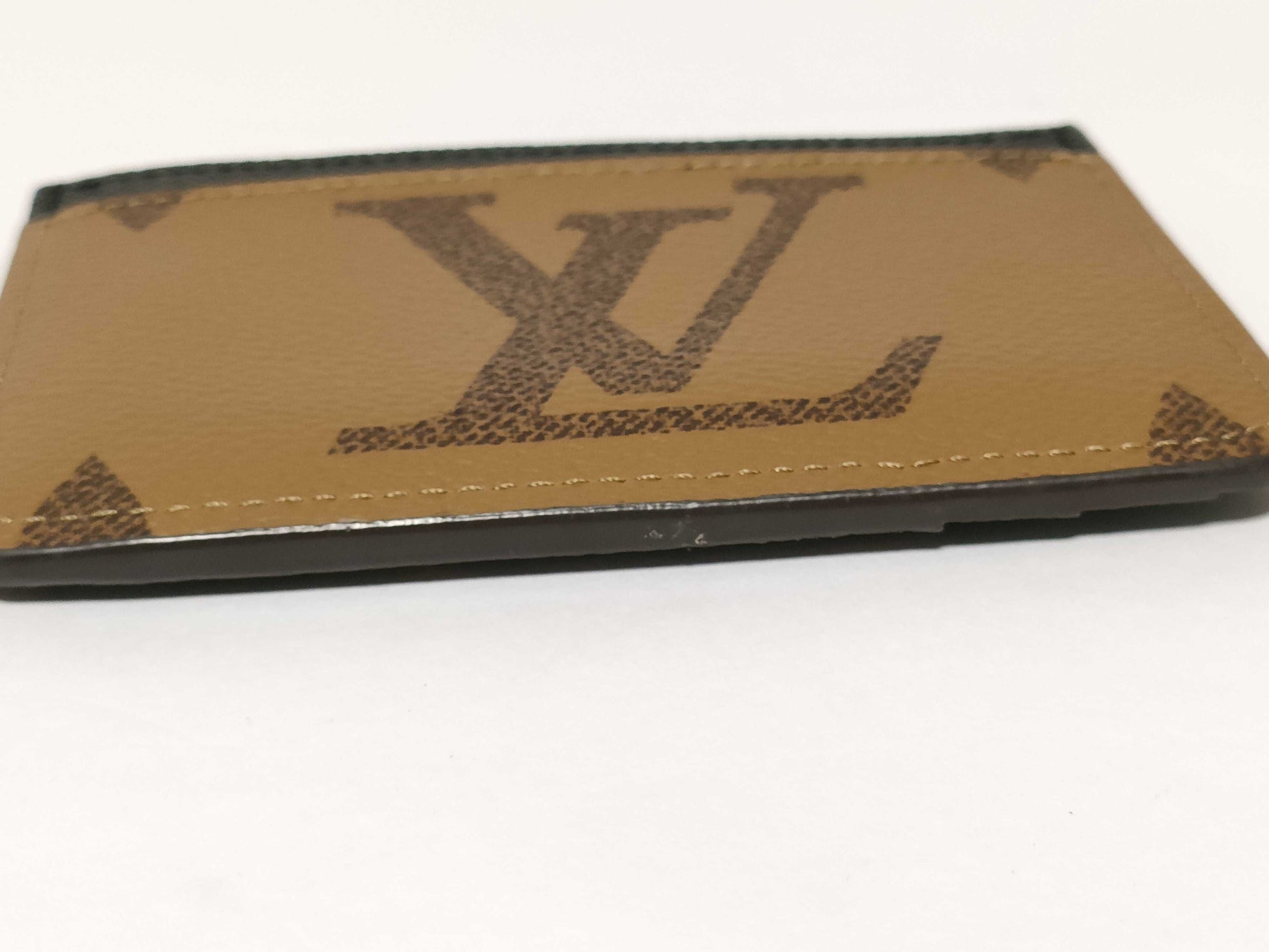 LOUIS VUITTON Monogram Louis Vuitton Porte Carte LV Side-Up Pass Case Card Case/Pass Case/Business Card Holder