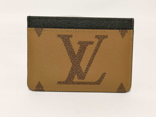 LOUIS VUITTON Monogram Louis Vuitton Porte Carte LV Side-Up Pass Case Card Case/Pass Case/Business Card Holder