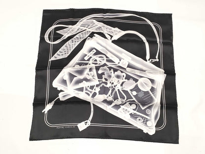 HERMES Carre 65 Large Silk Scarf Please Check In Black and White Excellent Condition
