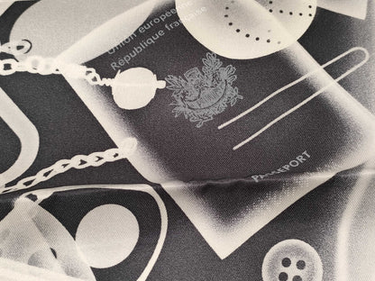 HERMES Carre 65 Large Silk Scarf Please Check In Black and White Excellent Condition