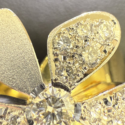 D0.18ct/0.30ct K18/PT900 14.3g Ring 