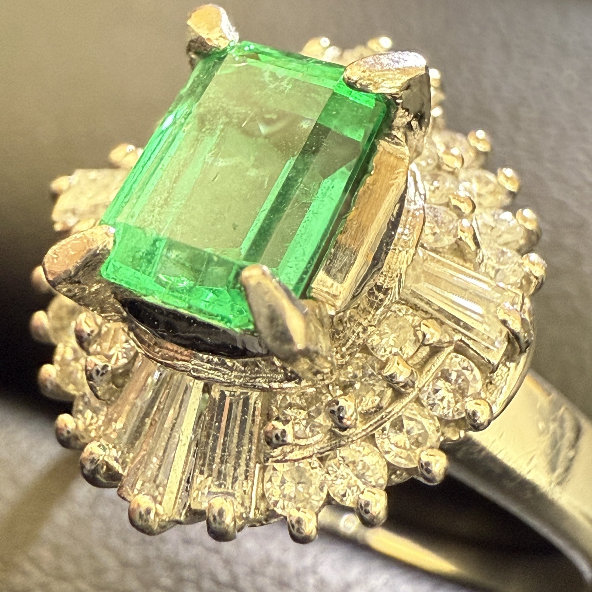 E0.83ct D0.43ct PT900 7.7g Ring 