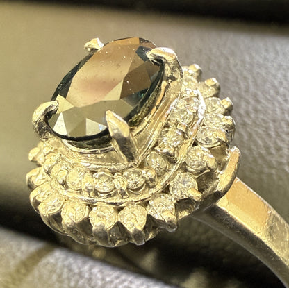 S1.19ct D0.30ct Pt900 6.1g Ring 