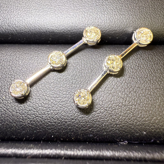 D0.50ct/0.50ct K18WG 3.3g Earrings 