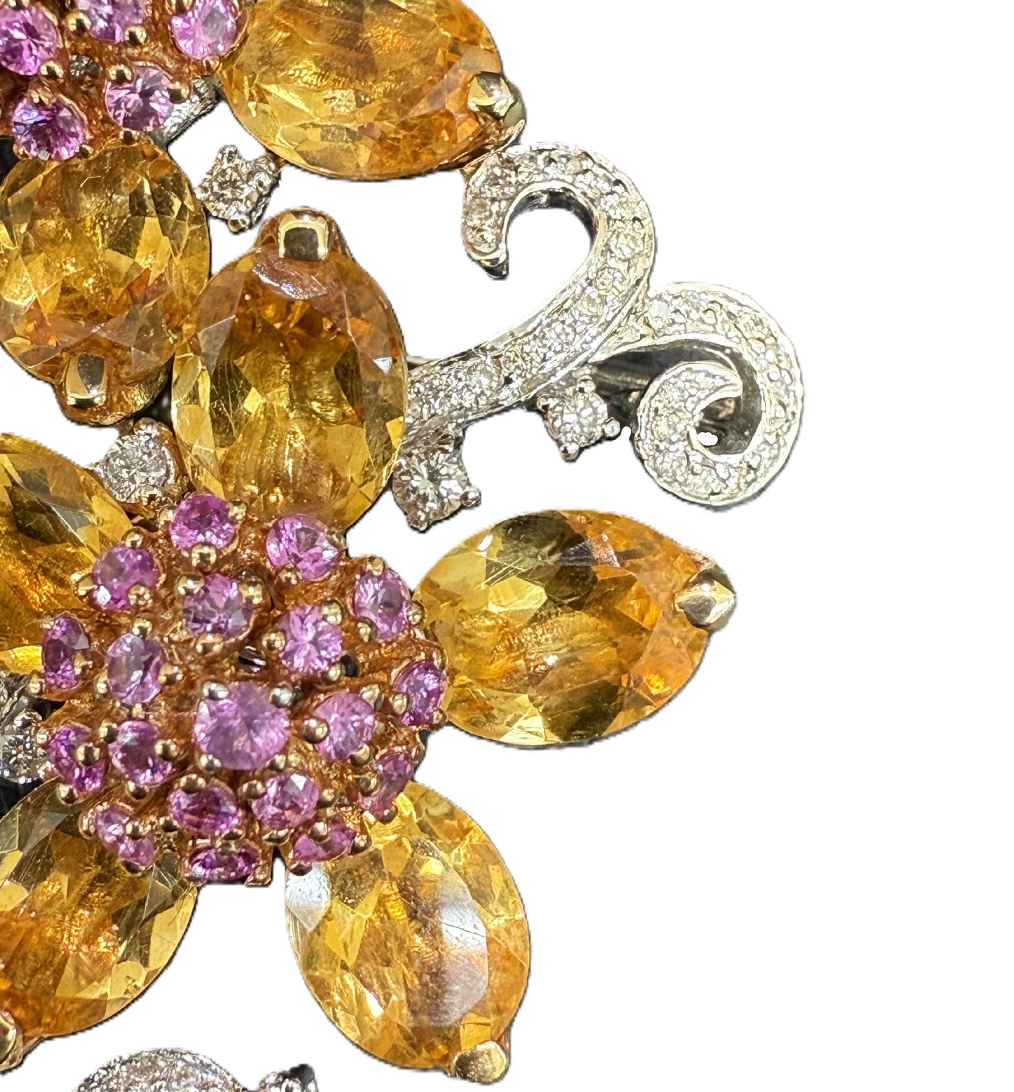 Colored Stone D0.50ct 750 21.3g Brooch 