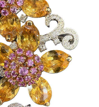 Colored Stone D0.50ct 750 21.3g Brooch 