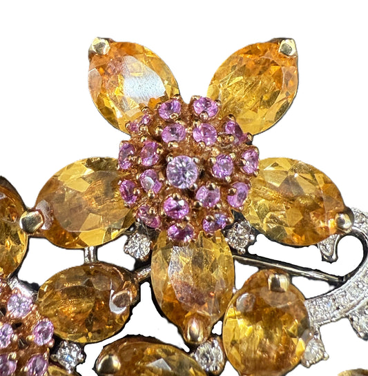 Colored Stone D0.50ct 750 21.3g Brooch 