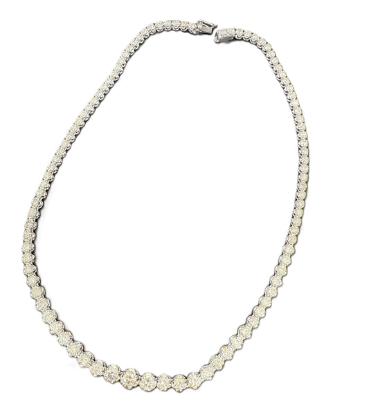 D10.01ct PT900/K18WG 24.2g Necklace 