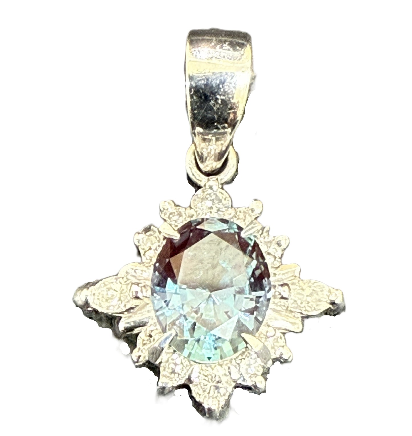 CRESCENT VERT Synthetic Stone 0.67ct D0.15ct PT900 2.0g Pendant Top 