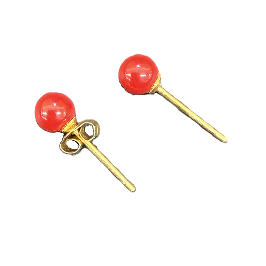 Colored Stone Diameter Approx. 4.1mm/1.2mm K18 0.3g Earrings 