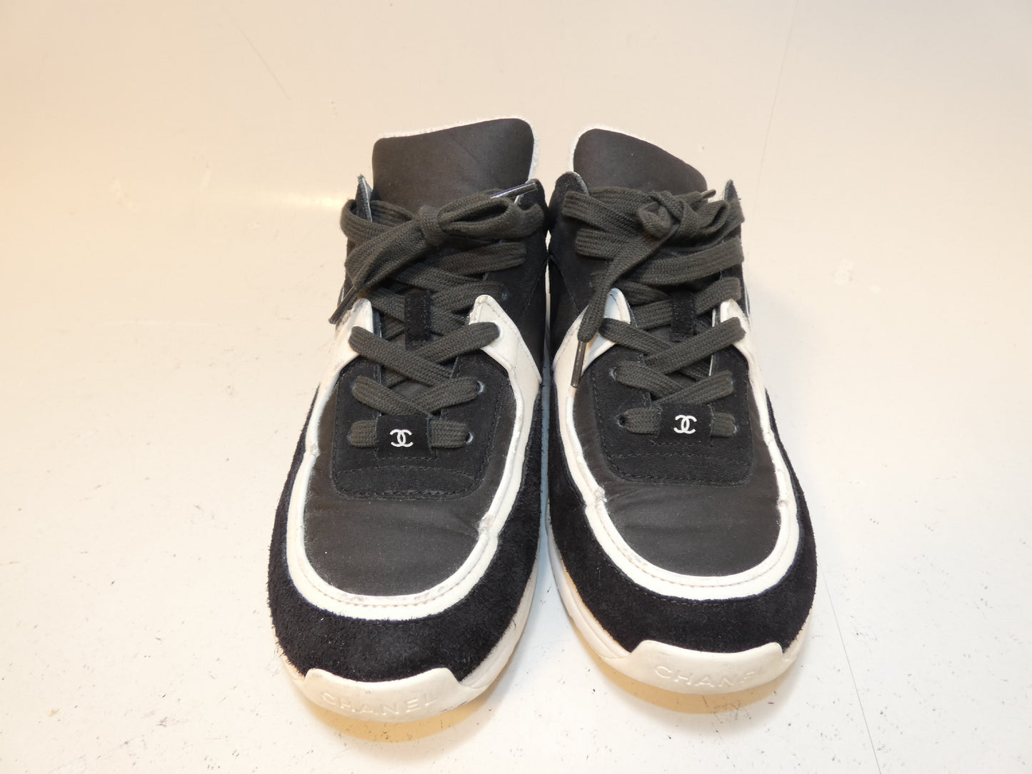 CHANEL Coco Two-tone Black and White Sneakers