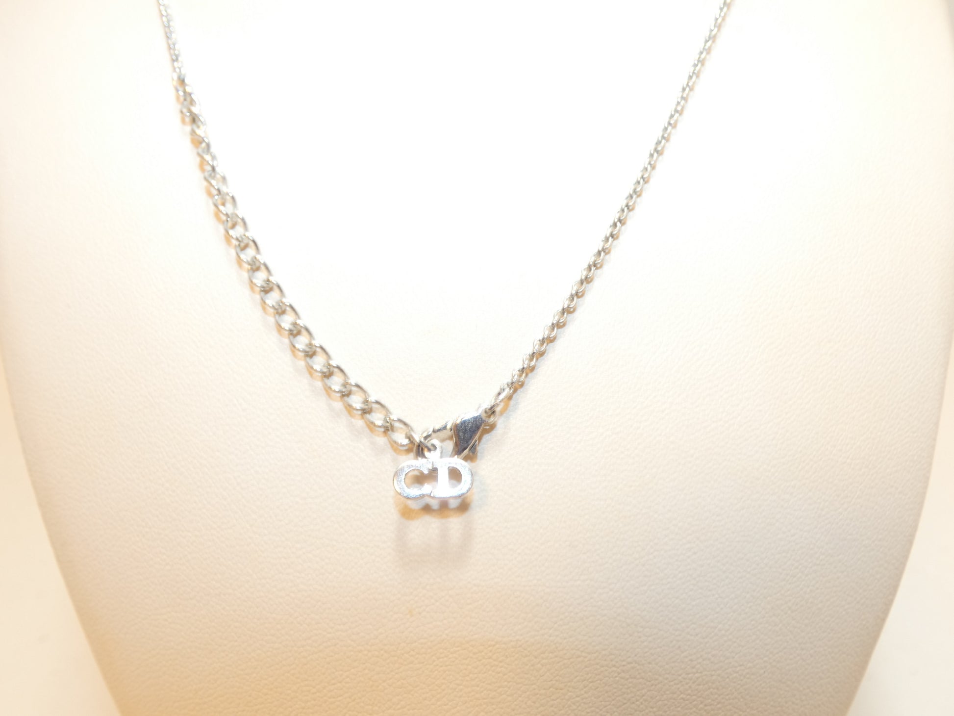 Dior logo rhinestone necklace