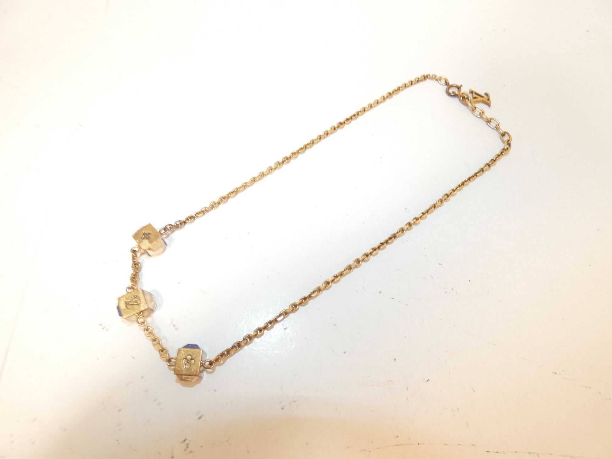 LOUIS VUITTON Cube Logo Necklace Necklace