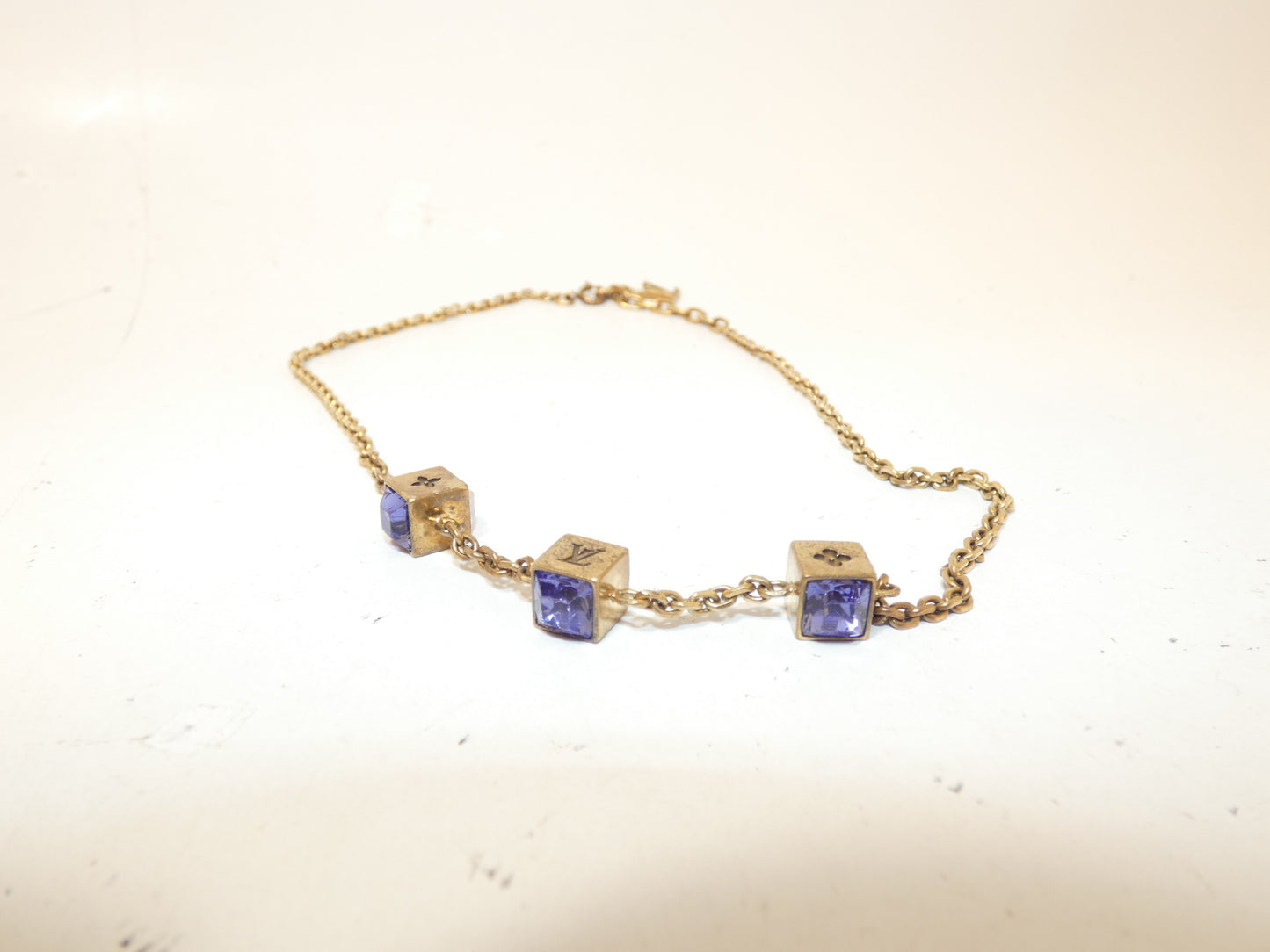 LOUIS VUITTON Cube Logo Necklace Necklace