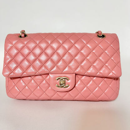 CHANEL Matelasse 25 Double Chain Pink Valentine's Day Limited Edition Seal No. 12 Shoulder Bag