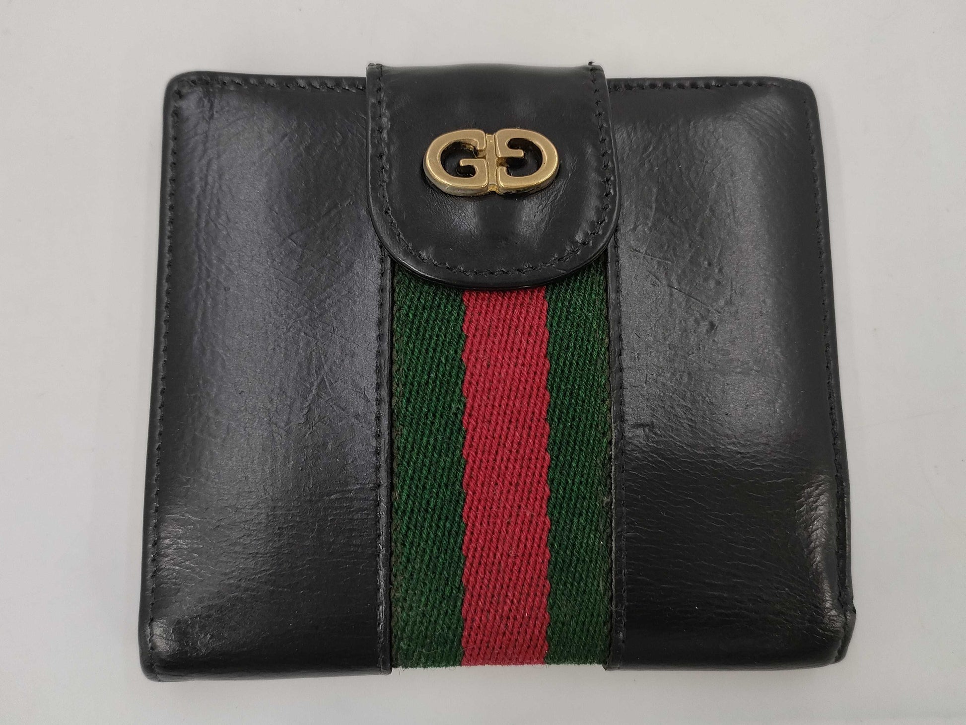 GUCCI Sherry Line Leather Mini Wallet