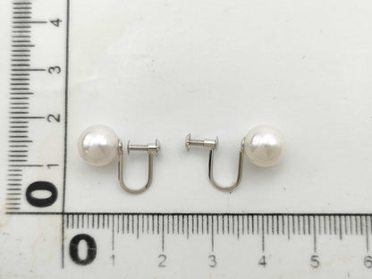Pearl diameter: approx. 7.8-7.9mm, PT900, 2.4g, earrings 
