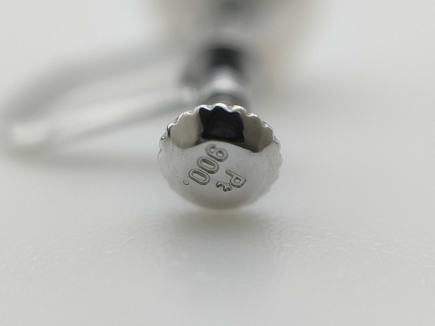 Pearl diameter: approx. 7.8-7.9mm, PT900, 2.4g, earrings 