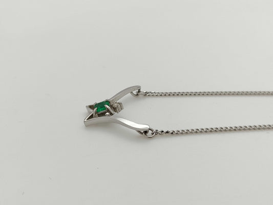 E0.12ct Diamond PT900/850 4.0g Necklace 
