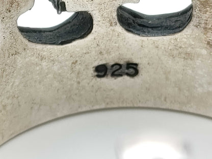 Royal Order Large Crown Cross Ring SV925 Silver Onyx Ring