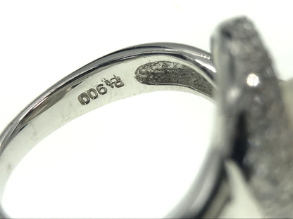 Pearl diameter: approx. 9.2mm, D0.43ct, PT900, 9.4g, Ring 