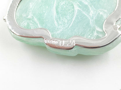 Carved Jadeite D0.24ct Pt900 15.2g Pendant Top 