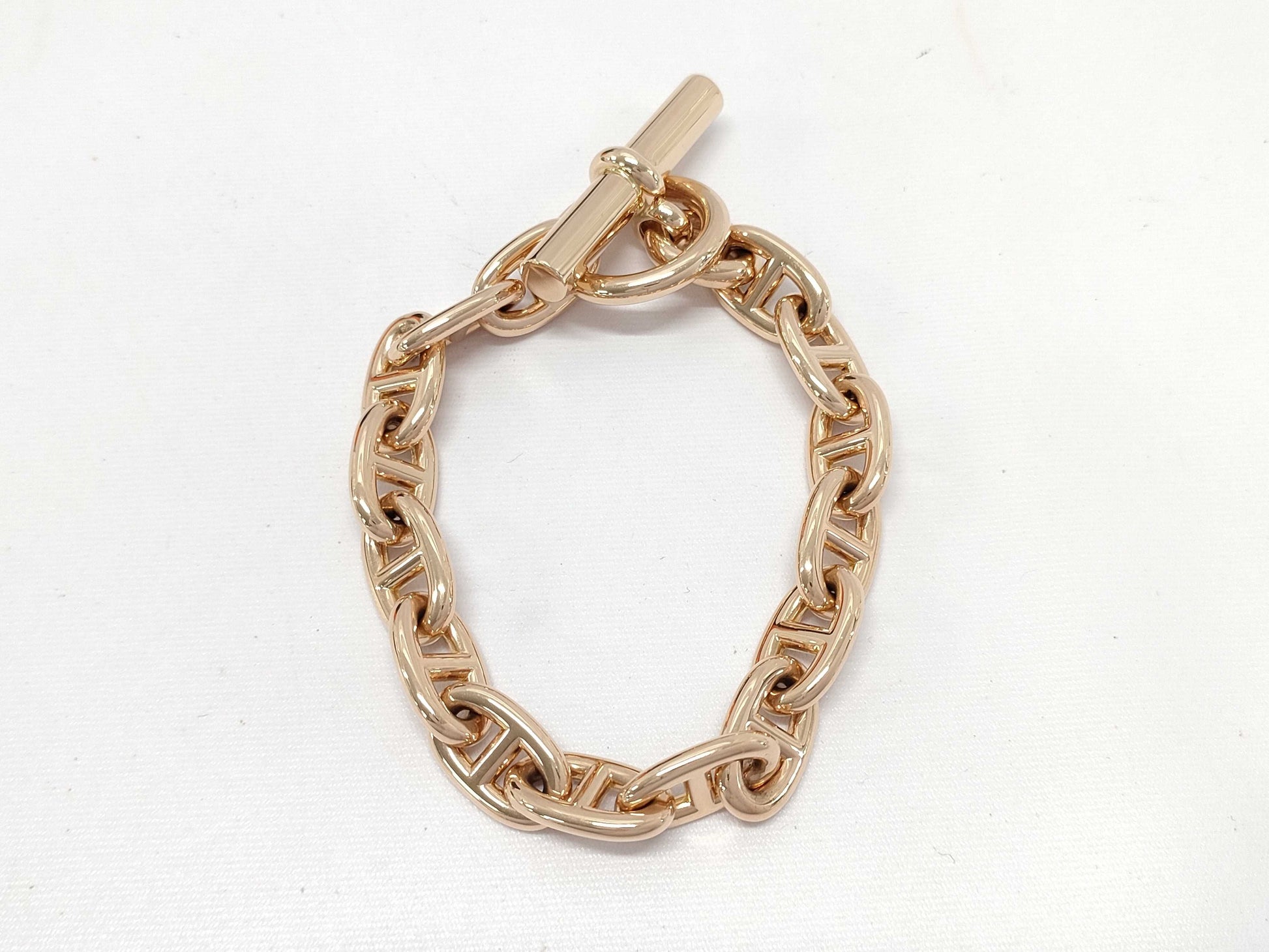 HERMES Chaine d'Ancre MM 15-link PG Au750 78.7g Bracelet/Bangle 