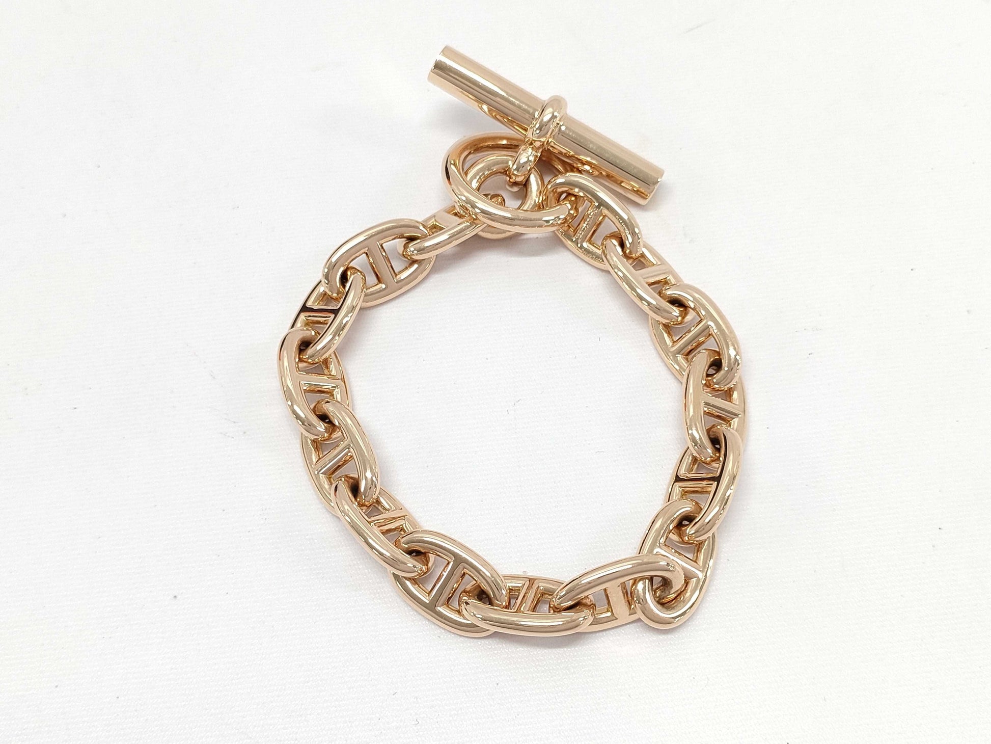 HERMES Chaine d'Ancre MM 15-link PG Au750 78.7g Bracelet/Bangle 