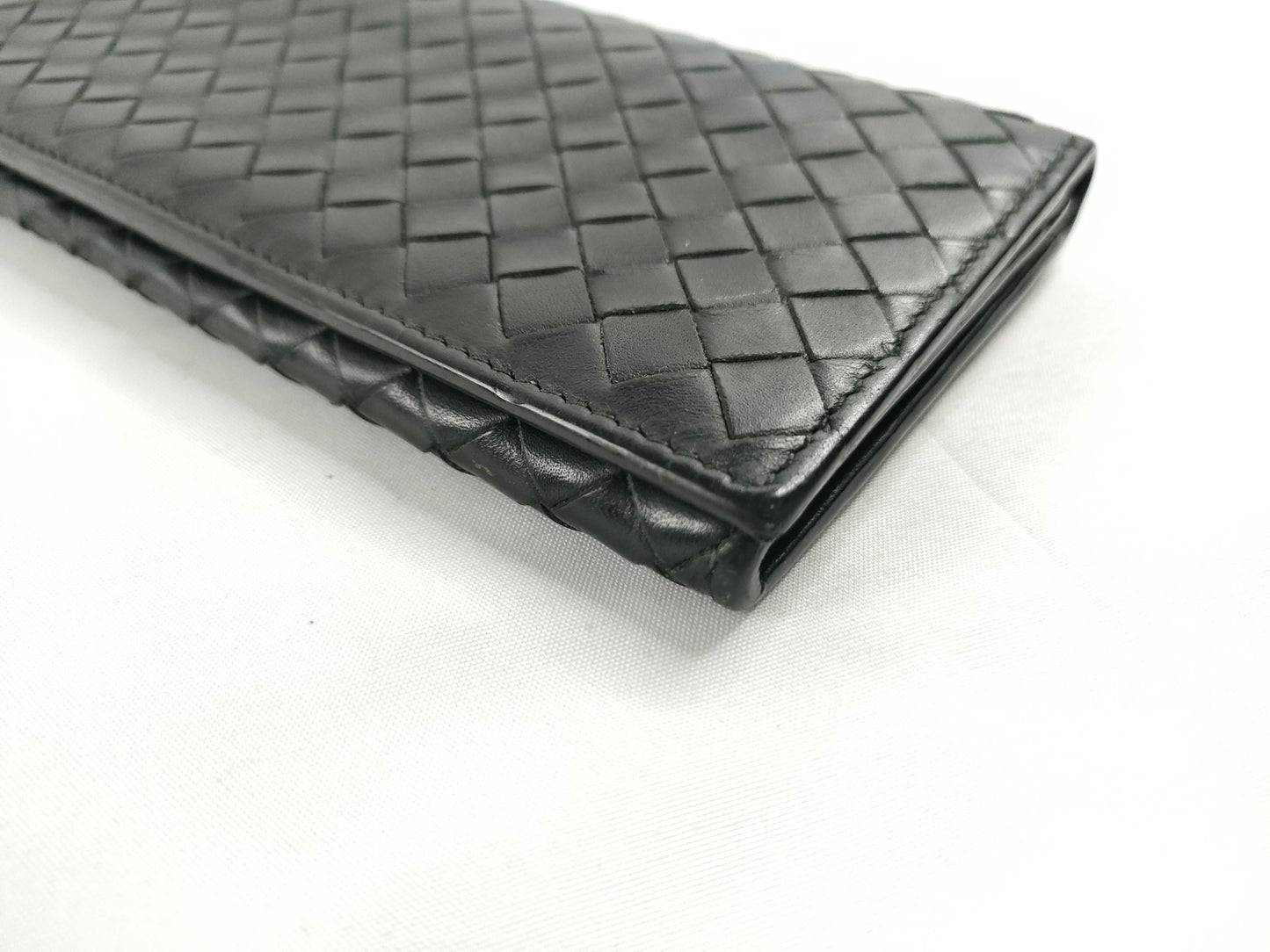 BOTTEGA VENETA Intrecciato Bottega Long Wallet Black Wallet