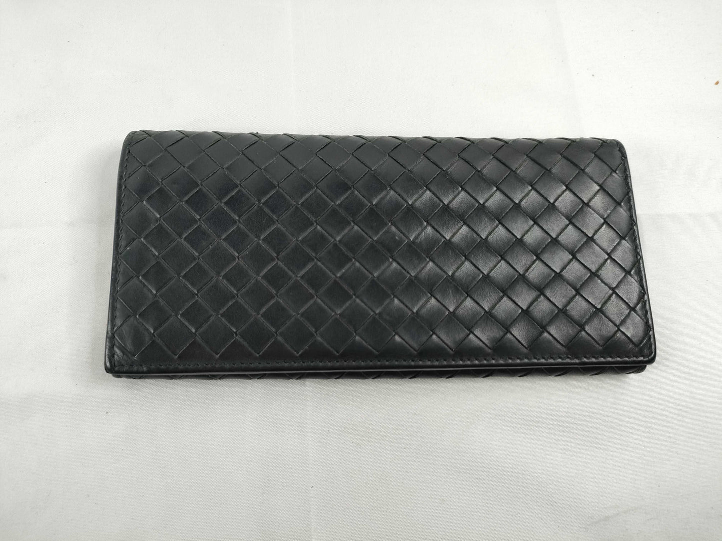 BOTTEGA VENETA Intrecciato Bottega Long Wallet Black Wallet