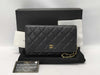 CHANEL Caviar Leather Chain Wallet A33814 Gold Hardware Black 27 Series Shoulder Bag